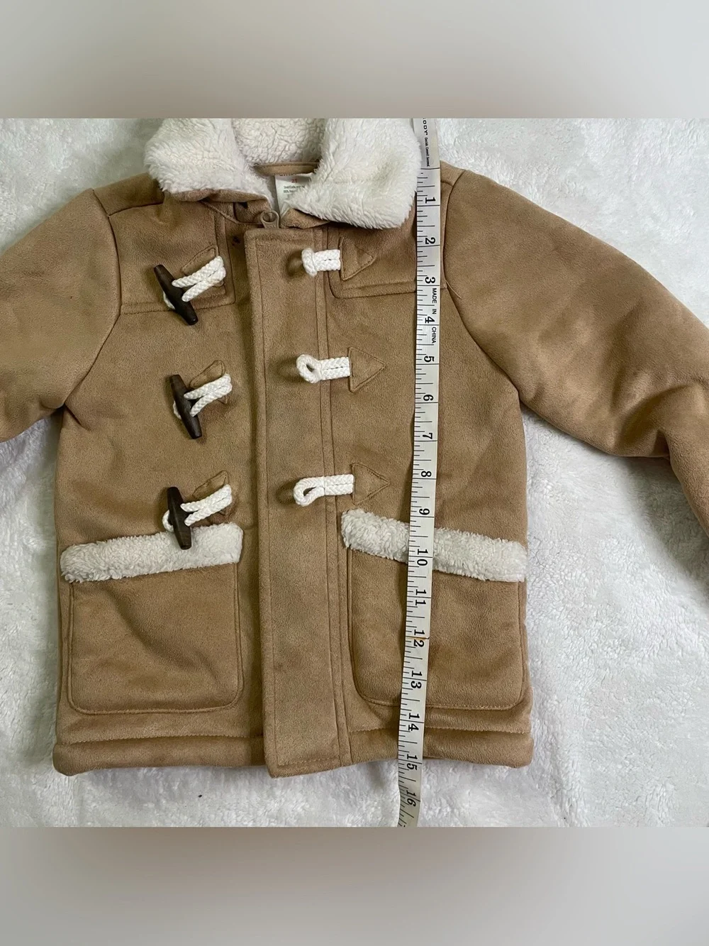 Gymboree Fleece Lined Faux Sherpa Jacket with Rope Clasps size 2T